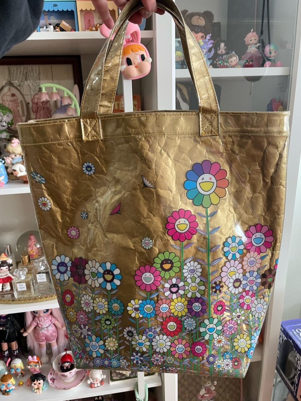 Takashi Murakami Mononoke Kyoto Gold Floral Tote Bag